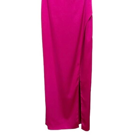 EUC City Vibe Pink Sleeveless Rhinestone Back Straps Side-Slit Dress. Size 0 - Picture 7 of 10